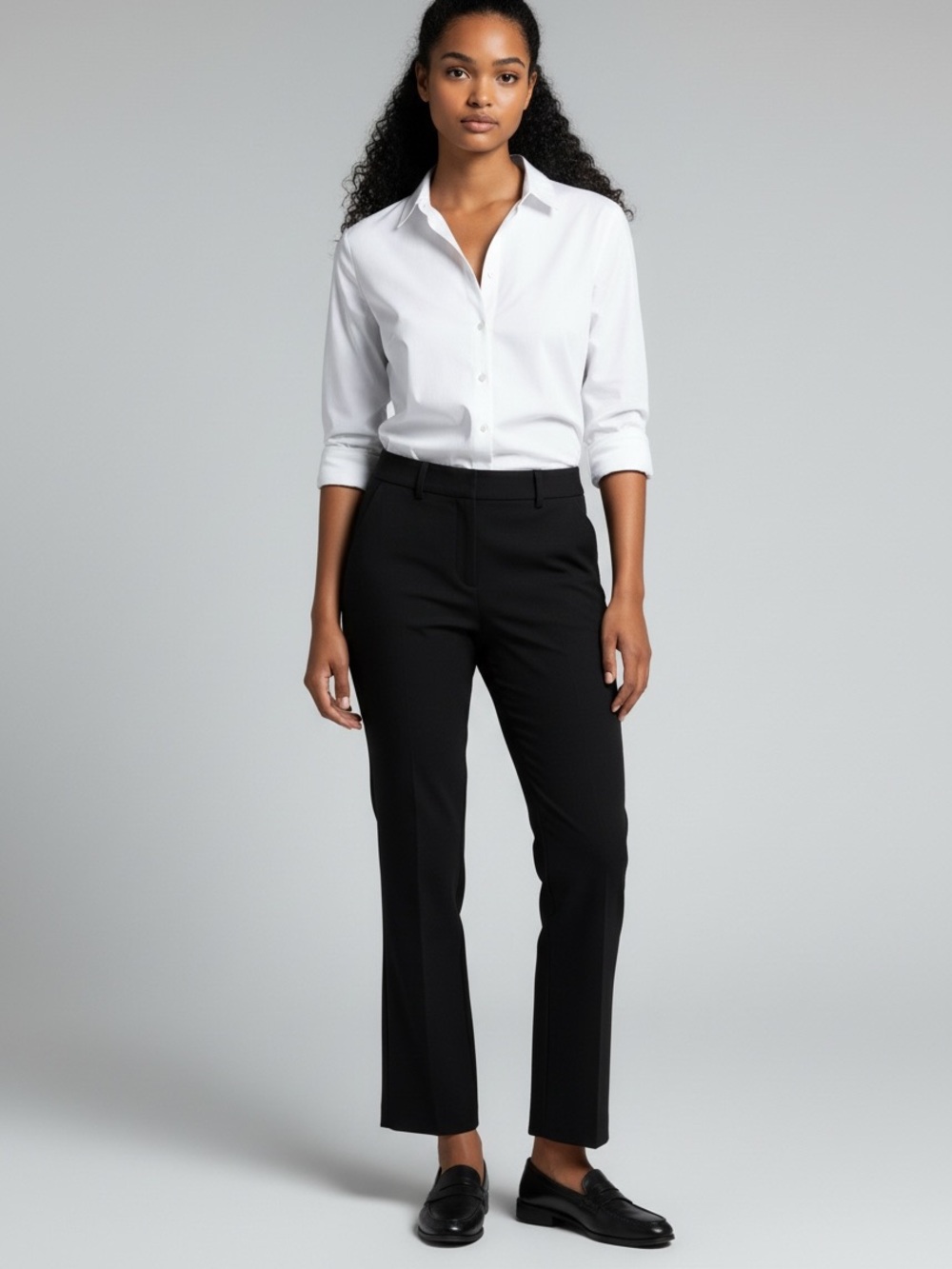 Brochu Walker Ankle Length Straight Leg Black Pant XS Career Capsule Wardrobe